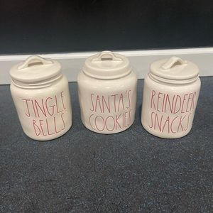 Rae dunn Christmas canister set of three
